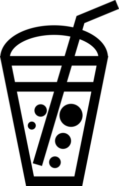 Drink Glass With Straw And Bubbles Stencil Svg Vector, Free Vectors File
